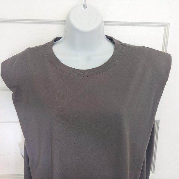 ARITZIA BABATON SHOULDER PAD DRESS PEWTER GREY SIZE SMALL - Picture 3 of 12